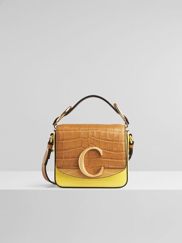 Mini Bolsos Mujer Chloé C Amarillo Nylon UDYF57830